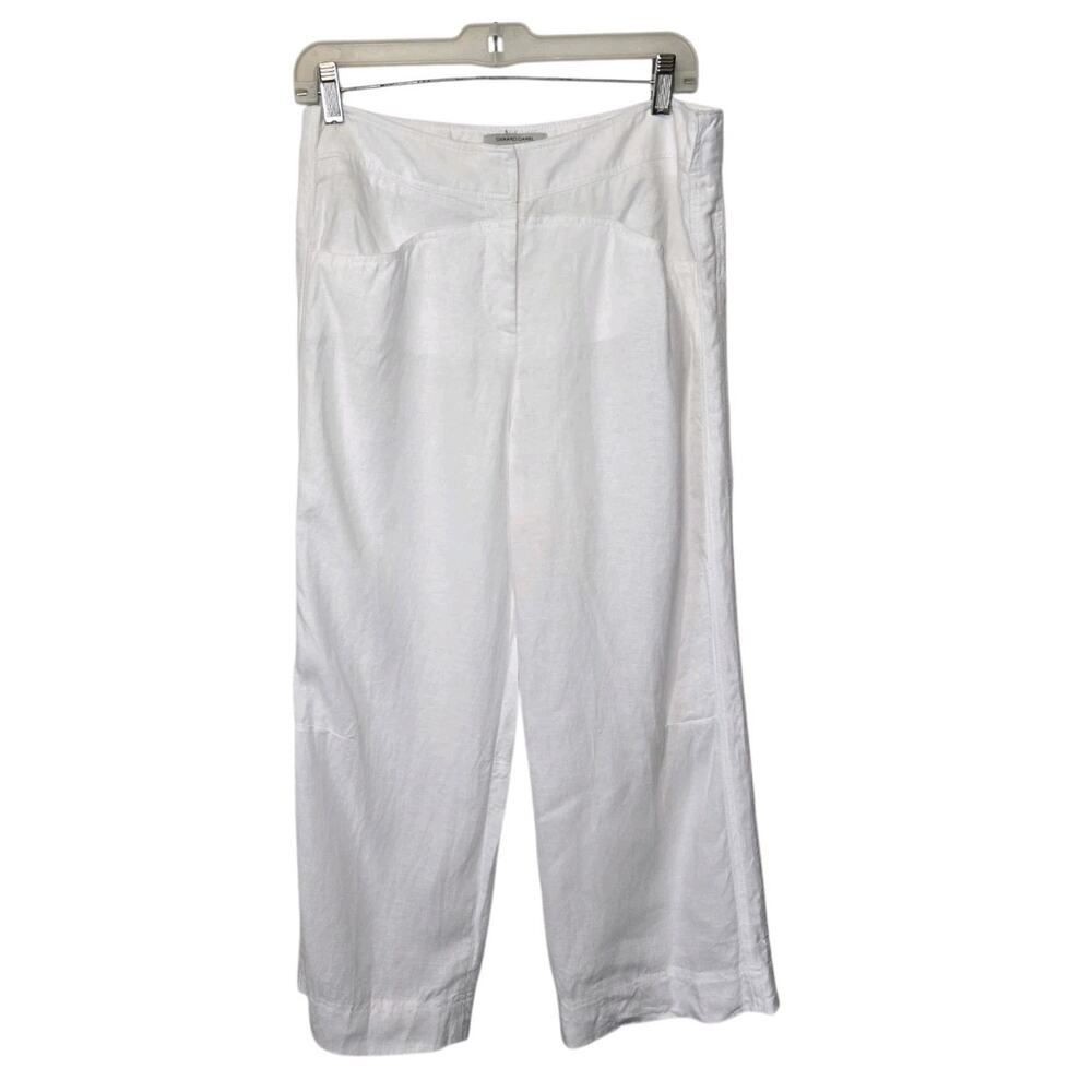 Gerard Darel White Linen Cropped Minimalist Pants Size 38 FR US‎ 6/8